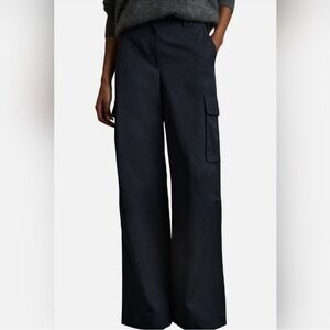 Reiss Charcoal Wide Leg Trousers